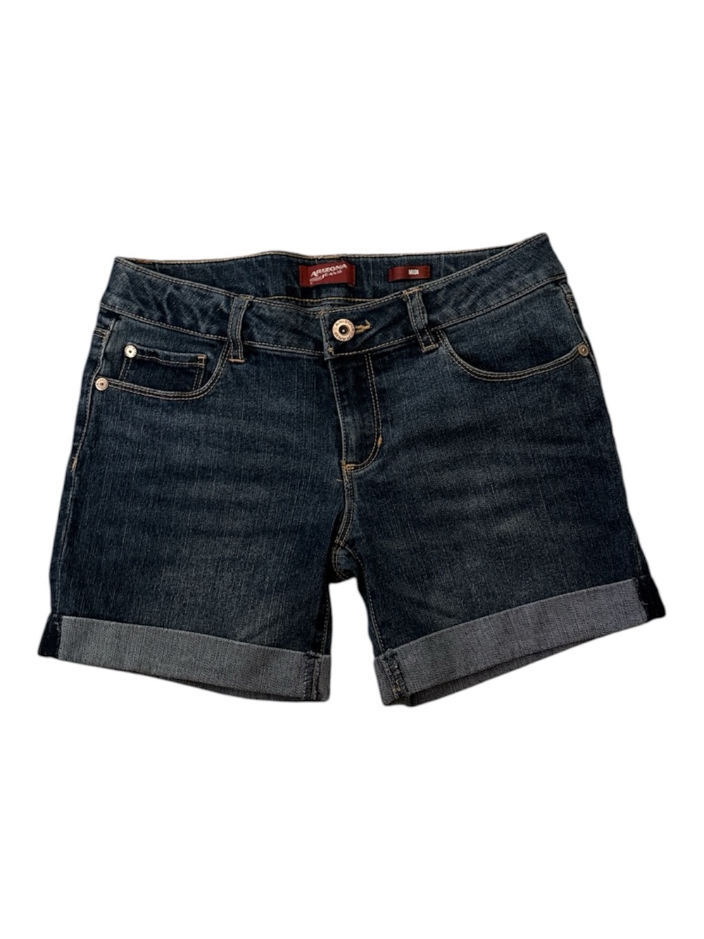 Girls Arizona Jean Company Midi Stretch Denim Jean Shorts 10 1/2 Plus